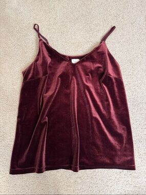 a new day Velvet V-Neck Cami - Wine